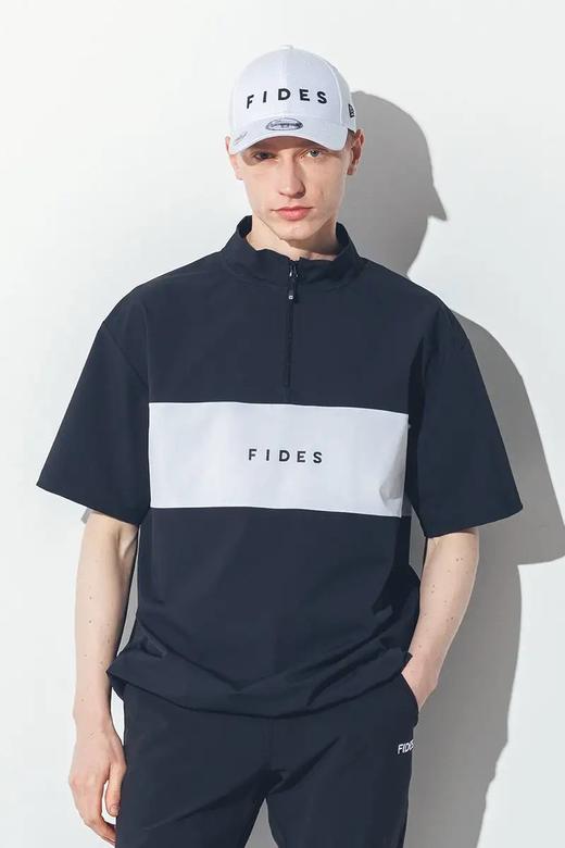 FIDES Golf高尔夫男女同款 半拉链立领套头拼色短袖T恤 宽松休闲防水 商品图8