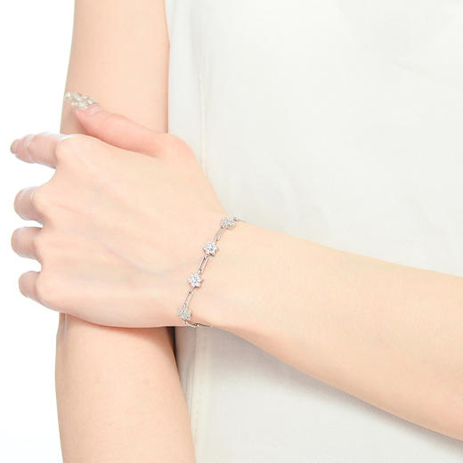 ZGHJYSL541 中国黄金China Gold 925银手链时尚花月夜银手链银饰 商品图4