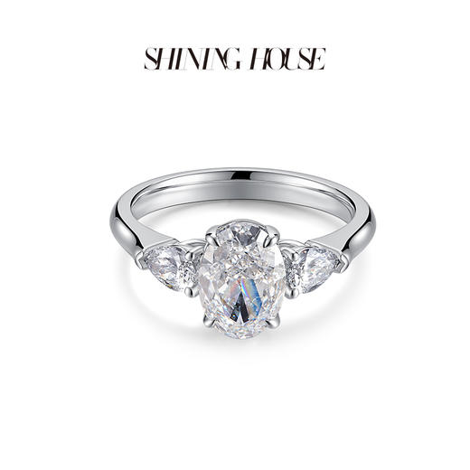 【预售】ShiningHouse[培育] 18k金钻石戒指 椭圆形2克拉钻人工真钻人造钻石K金戒指悦己送礼臻选【此商品不支持7天无理由退货退款】预计3日发货 商品图1