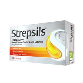 【香港直邮】Strepsils使力消 英国蜂蜜柠檬草莓 润喉糖