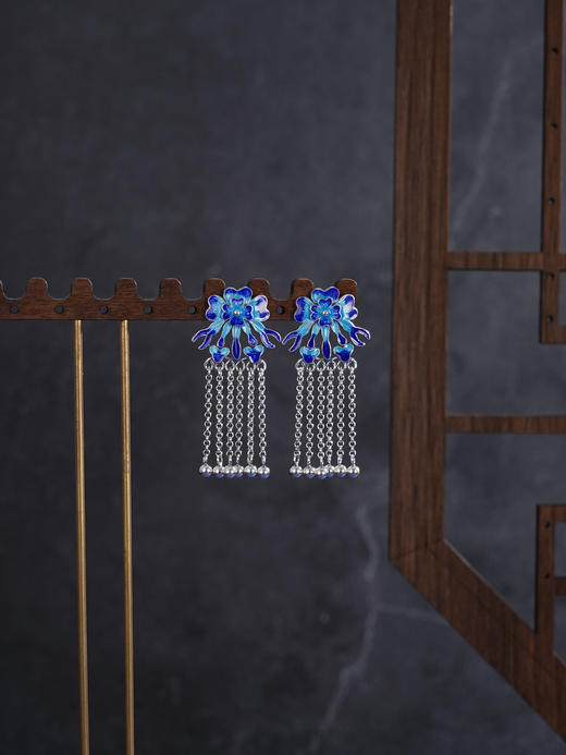 子佩集【花开锦年】银S925耳环【ES00595】仿古珐琅彩流苏2601 商品图2