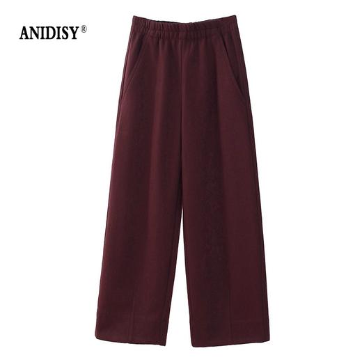 高腰松紧腰毛呢加厚直筒九分山本裤 商品图4