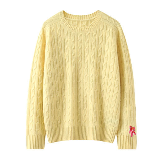 【来点不一样的】320克重麻花秋冬新款圆领！100纯山羊绒衫加厚女慵懒宽松套头显瘦毛衣针织！ 商品图4