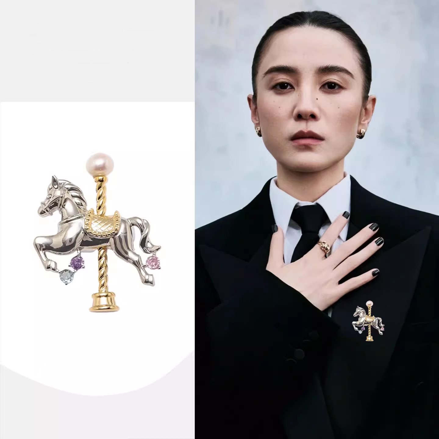 日本Mik*同款马年限定旋转木马胸针