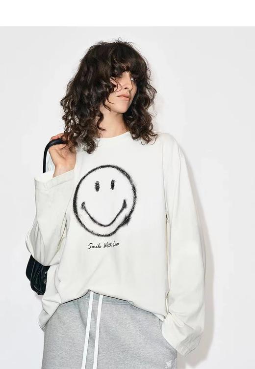 F013028联名长袖T恤2026新品烫钻笑脸长袖T俏皮软语 商品图8