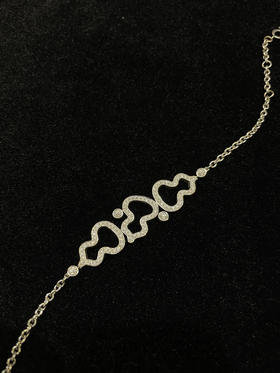 麒麟 葫芦 满钻 18k金 手链