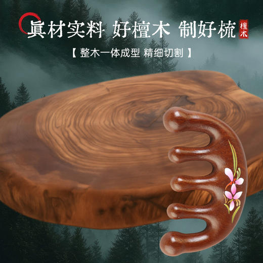 檀木印花按摩梳 商品图2