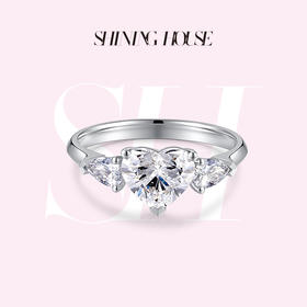 【预售】ShiningHouse[培育] 18k金钻石戒指 心形1克拉钻人工真钻人造钻石K金戒指时尚钻石戒指悦己送礼臻选【此商品不支持7天无理由退货退款】