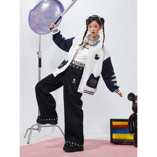 卡通猫咪拼接棒球服外套-纪念日百货门店同款169264861 商品图3