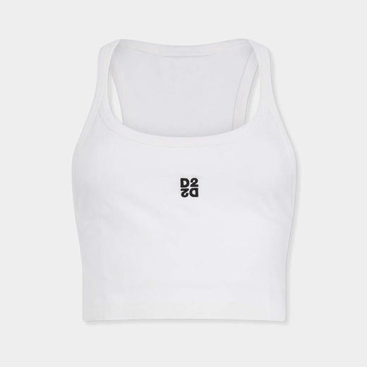 DSQUARED2 女士D2倒置刺绣性感背心 白色 S75NL0053 D20102 100 商品图0
