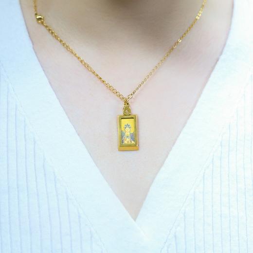 热卖中！！顺丰发货！【普陀山官方授权出品】《福佑平安》小金砖普贤吊坠 含10mg999足金 商品图2