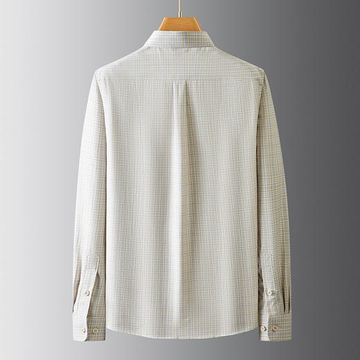 【DX】【100%棉】大依优型大码男装春秋针织纯棉长袖衬衫全棉格子衬衫翻领商务休闲长袖T恤 商品图2