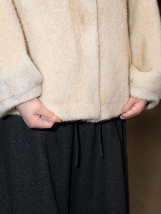 一周发货【环保皮草】【正码正拍】【不掉毛】仿貂环保皮草，冬季小母貂千金中古风~气质显瘦，环保皮草外套 商品图13