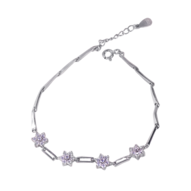 ZGHJYSL541 中国黄金China Gold 925银手链时尚花月夜银手链银饰