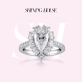 【预售】ShiningHouse[培育] 18k金钻石戒指 水滴形1克拉钻人工真钻人造钻石K金戒指豪华钻石戒指悦己送礼臻选【此商品不支持7天无理由退货退款】预计3日发货