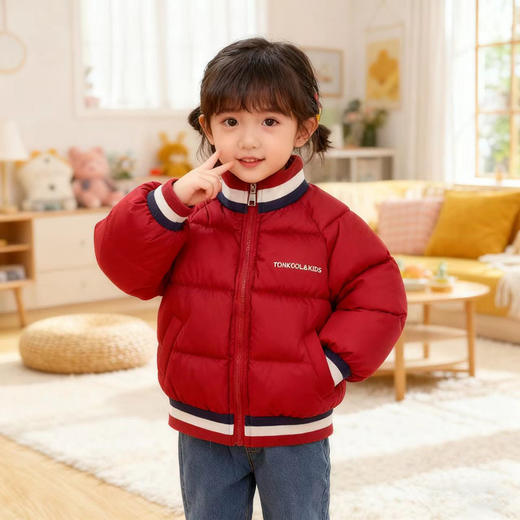 【秒杀】贝达鸭儿童棒球棉服秋冬款洋气时尚男童棉衣韩版女宝保暖外套90-150 商品图0