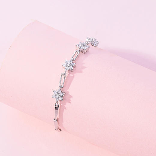 ZGHJYSL541 中国黄金China Gold 925银手链时尚花月夜银手链银饰 商品图1