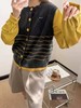 F013022撞色拼接假两件圆领短款针织开衫女 商品缩略图4