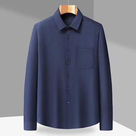 【DX】【100%棉】大依优型大码男装春秋长袖纯棉翻领衬衫全棉商务休闲百搭上衣T恤 商品图4