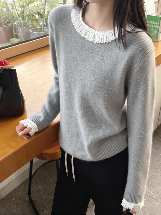 细闪蕾丝打底衫 商品图2