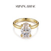 【预售】ShiningHouse[培育] 18k金钻石戒指 椭圆形3克拉钻人工真钻人造钻石K金戒指时尚钻石戒指悦己送礼臻选【此商品不支持7天无理由退货退款】 商品缩略图1