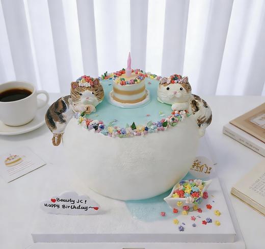 喵星人许愿池卡通蛋糕-低糖处理无添加 商品图1