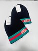F013034冬季新款拼色彩条刺绣针织帽毛线帽冷帽 商品缩略图2