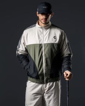 CRONOS BLACK高尔夫男士 冬季 复古撞色立领棉夹克 宽松版型运动休闲