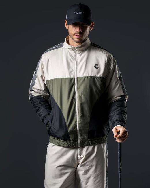 CRONOS BLACK高尔夫男士 冬季 复古撞色立领棉夹克 宽松版型运动休闲 商品图0