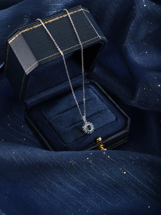 子佩集【悦光圆满】银S925套链【PM2307-1-XF】项链培育宝石帕拉伊巴蓝碧玺2601 商品图5