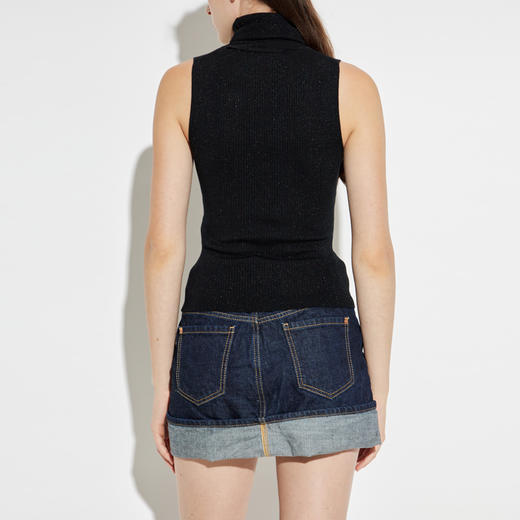 DSQUARED2 女士金属徽标立领背心 黑色 S72HA1260 D13171 900 商品图2