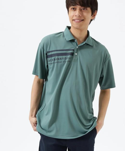 Jack Bunny 高尔夫男士 线条logo印花速干透气polo领短袖衬衫 商品图2