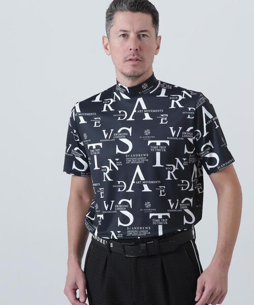 St ANDREWS 男士高尔夫 字母撞色宽松小高领短袖T恤 弹力透气 商品图9