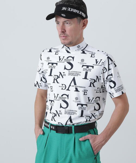 St ANDREWS 男士高尔夫 字母撞色宽松小高领短袖T恤 弹力透气