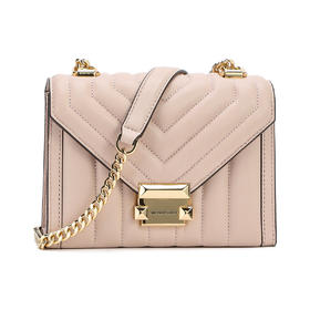 192877503484 迈克高仕MICHAEL KORS MK Whitney 纯色翻盖链条羊皮信封包单肩斜挎包
