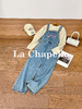 专柜实拍【减龄神器】拉夏贝尔/La Chapelle重磅100棉牛仔背带裤！撞色刺绣蝴蝶宽松显瘦直筒连体裤 商品缩略图3
