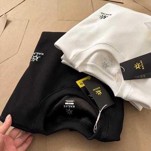 F013019圆领胸口刺绣logo加绒卫衣上衣男女同款 商品图5