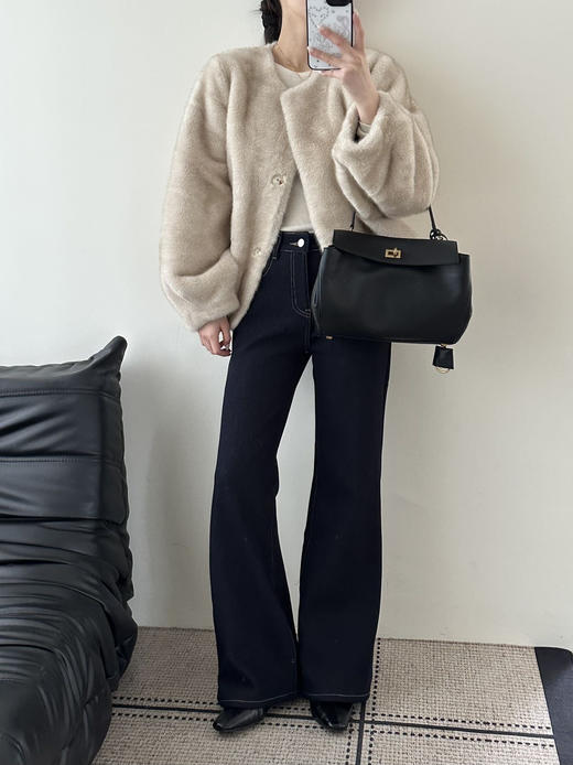 超模巧腿婴儿绒微喇显瘦牛仔裤 商品图10