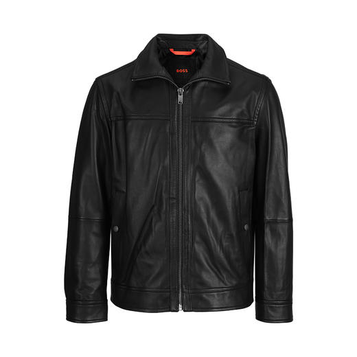 【上新超惠秒】BOSS 男士 纳帕皮衬衫式夹克全羊皮皮衣外套 12537 商品图1