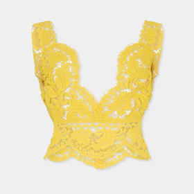 DSQUARED2 女士索菲蕾丝背心 黄色 S75NC1134 S53834 171