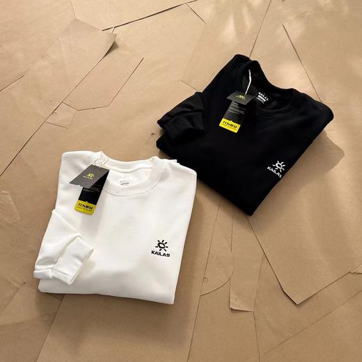 F013019圆领胸口刺绣logo加绒卫衣上衣男女同款 商品图2