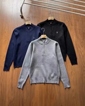 F013008男装精典款四分之一拉链针织毛衣针织衫