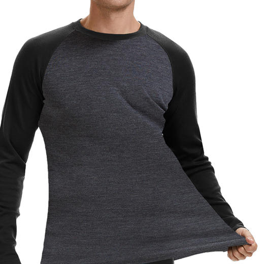 IGUANA 260G可机洗美利奴羊毛秋冬拼色女款  男款  T恤 商品图6