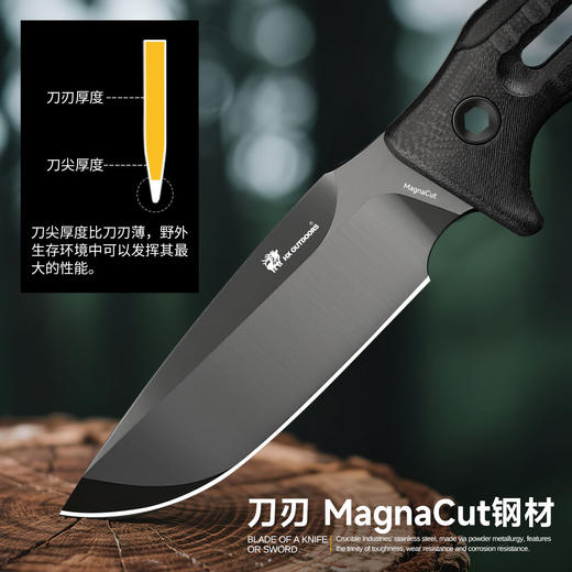 汉道MagnaCut版洛克户外露营高硬度生存刀求生刀野外直刀多功能刀具 商品图5