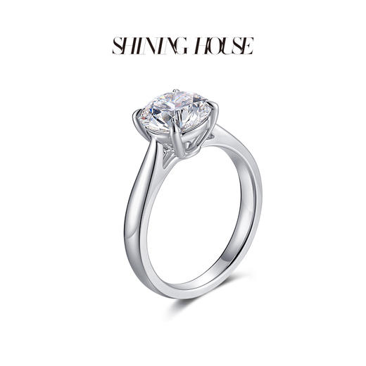 【预售】ShiningHouse[培育] 18k金钻石戒指 圆钻形2克拉钻人工真钻人造钻石K金戒指简约四爪钻石戒指悦己送礼臻选【此商品不支持7天无理由退货退款】 商品图2