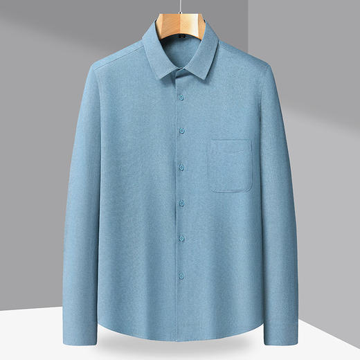 【DX】【100%棉】大依优型大码男装春秋长袖纯棉翻领衬衫全棉商务休闲百搭上衣T恤 商品图2