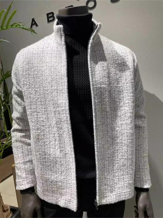 JOSEPH ABBOUD 男款 羊毛混纺蟒纹绒立领夹克外套  轻量保暖 商品图0