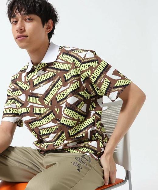 Jack Bunny 男士高尔夫 字母糖果图案透气速干polo领短袖 宽松轻盈 商品图0