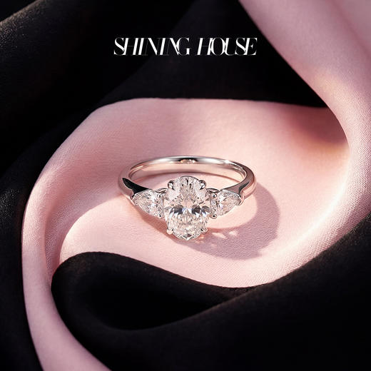 【预售】ShiningHouse[培育] 18k金钻石戒指 椭圆形2克拉钻人工真钻人造钻石K金戒指悦己送礼臻选【此商品不支持7天无理由退货退款】预计3日发货 商品图3