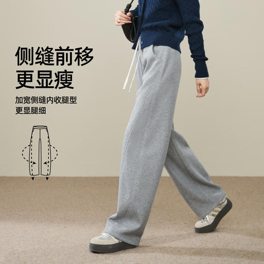 【厚绒-香蕉裤】逸阳冬季新款加绒保暖高腰显瘦百搭休闲直筒裤8587 商品图3
